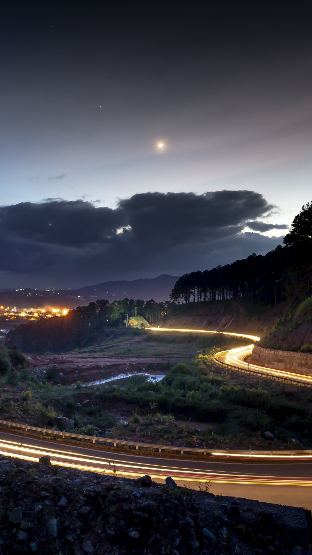 Lights On The Road Of Dalat, Vietnam Wallpaper - Đà Lạt Wallpaper 4k - HD Wallpaper 