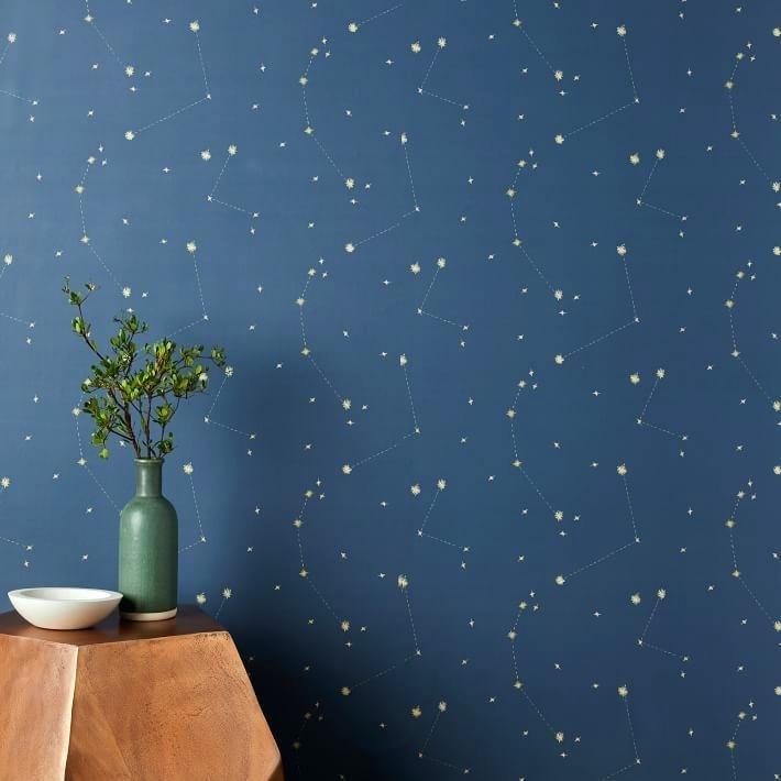 Blue Wallpaper For Walls Statement Wallpapers Patterned - Chasing Paper Constellation Map - HD Wallpaper 