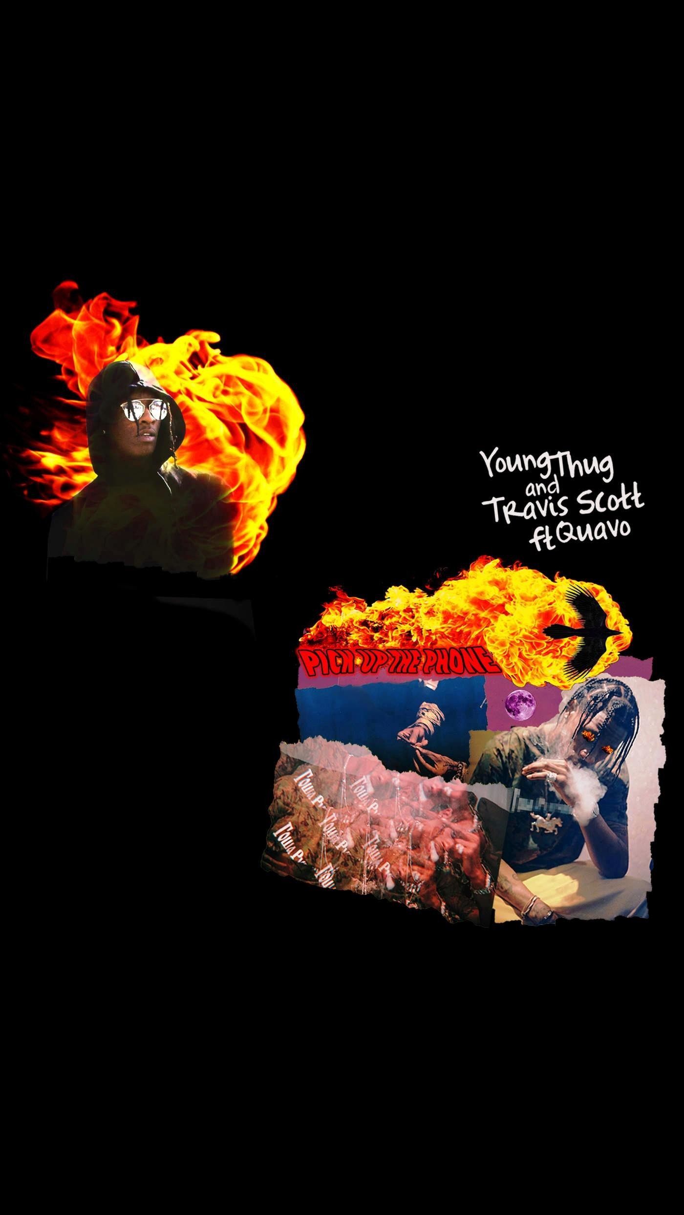 [mobile Wallpaper] Young Thug & Travis Scott - Young Thug Travis Scott Pick Up The Phone - HD Wallpaper 
