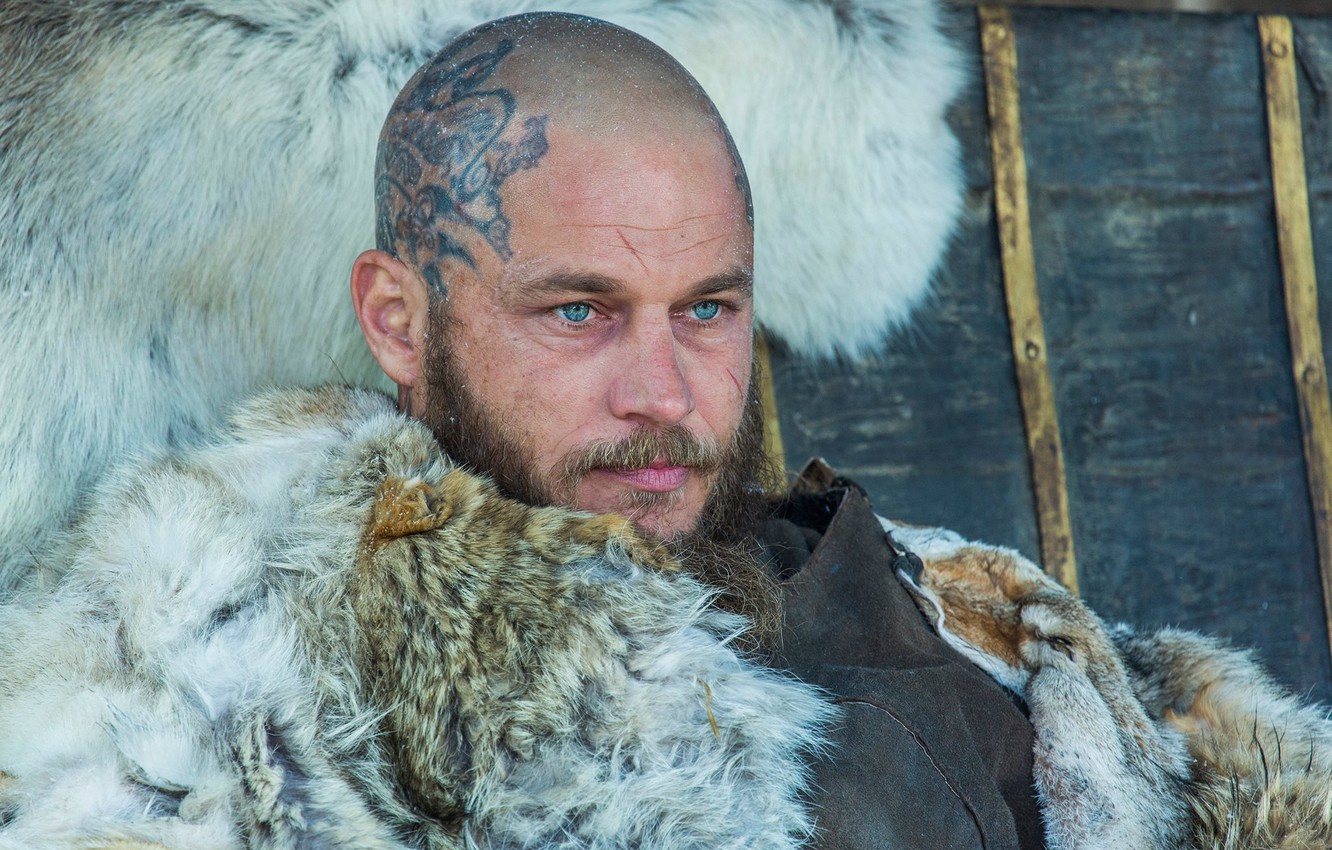 Photo Wallpaper Face, Vikings, The Vikings, Travis - Travis Fimmel - HD Wallpaper 