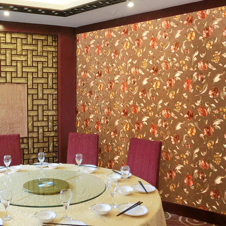 Dining Room And Shop Wall Decoration Golden Wallpaper - Golden Wallpaper Design For Wall - HD Wallpaper 