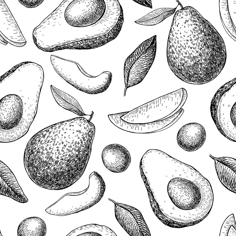 Black And White Avocado - 900x900 Wallpaper - teahub.io