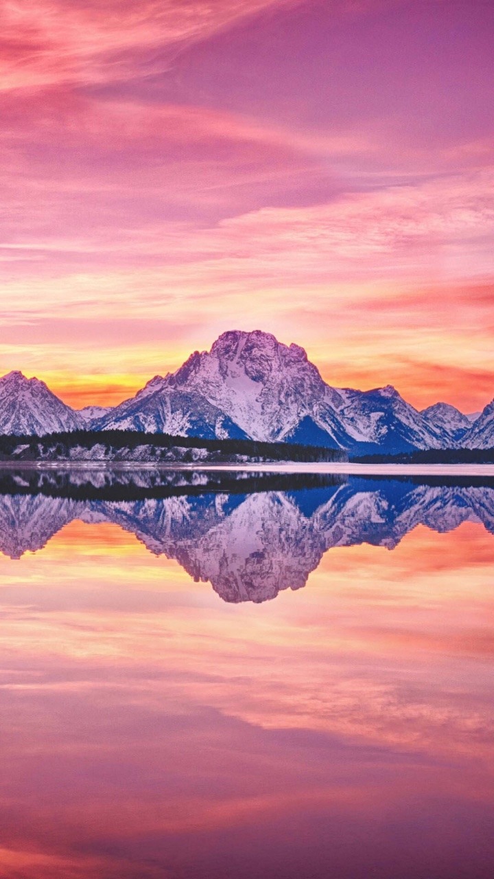 Sunset Iphone Mountain Background - HD Wallpaper 