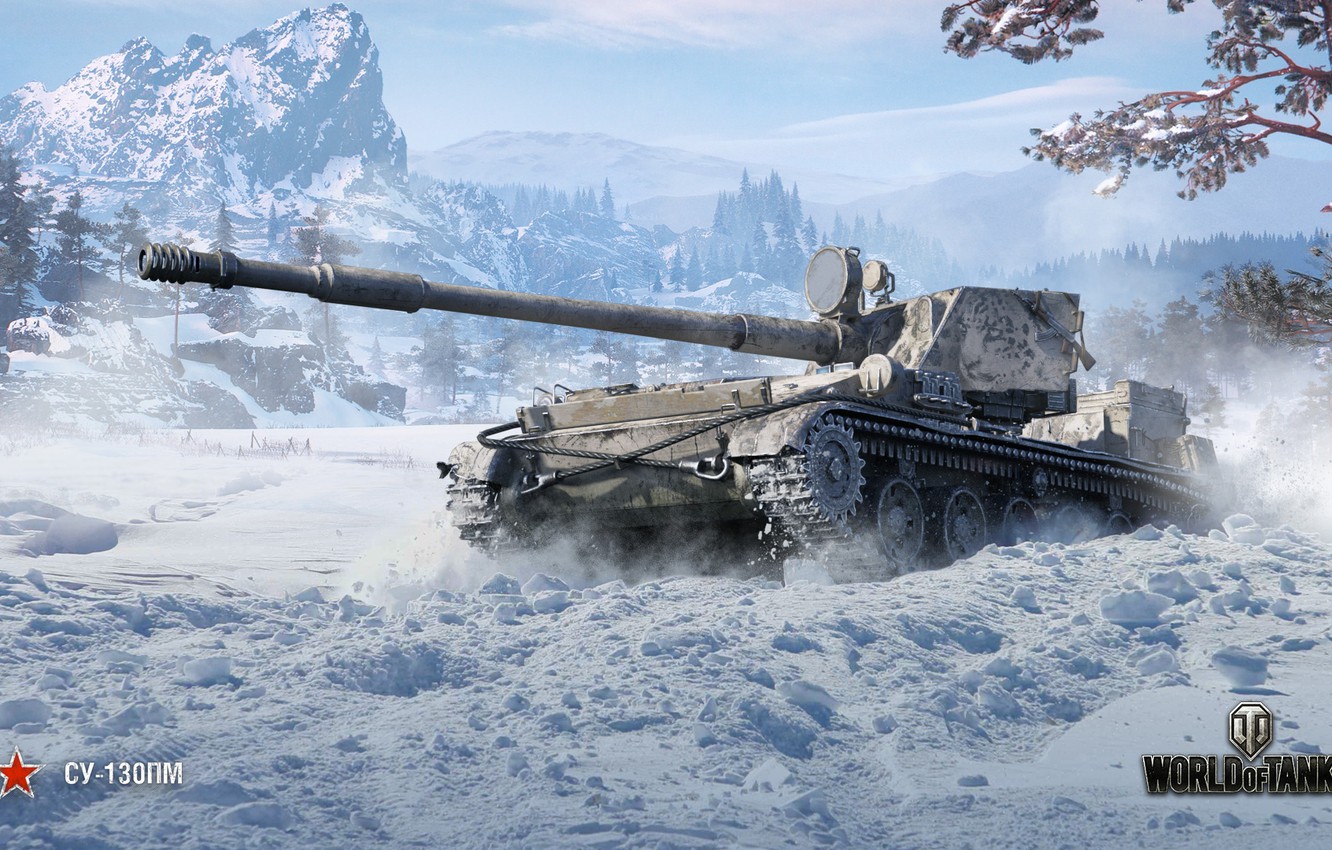 Photo Wallpaper Winter, Wot, World Of Tanks, Wargaming, - World Of Tanks Su 130pm - HD Wallpaper 