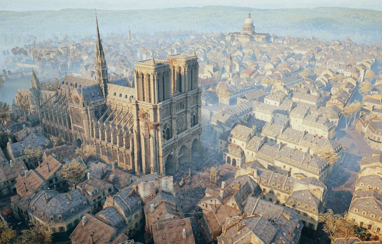 Photo Wallpaper Paris, Assassin, Notre Dame - Assassin's Creed Unity Notre Dame - HD Wallpaper 