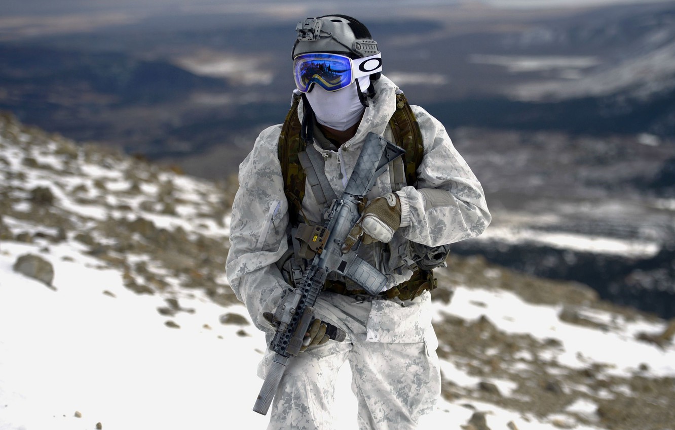 Photo Wallpaper Weapons, Army, Soldiers, United States - Us Special Forces Winter - HD Wallpaper 