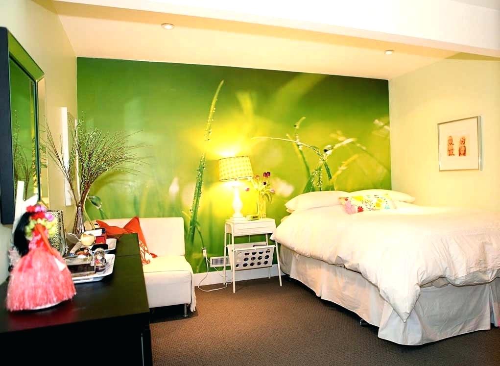 Wallpaper In Bedroom On One Wall Wallpaper For Bedroom - Lime Green Wallpaper Designs - HD Wallpaper 