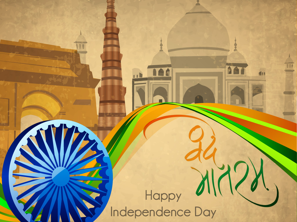 Independence Day Image Showing Flag, Taj Mahal And - Indian Flag  Independence Day - 1024x767 Wallpaper 
