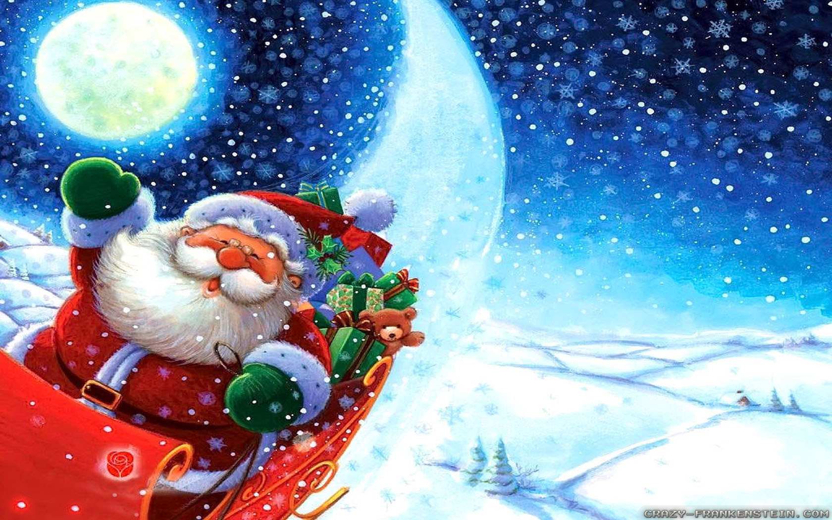 Christmas Wallpaper Of Santa - HD Wallpaper 
