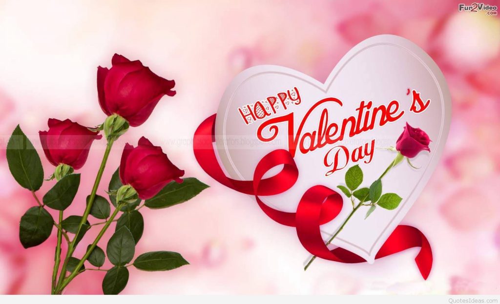 Valentine Day 2017 Wallpapers - Happy Valentines Day With Flowers - HD Wallpaper 