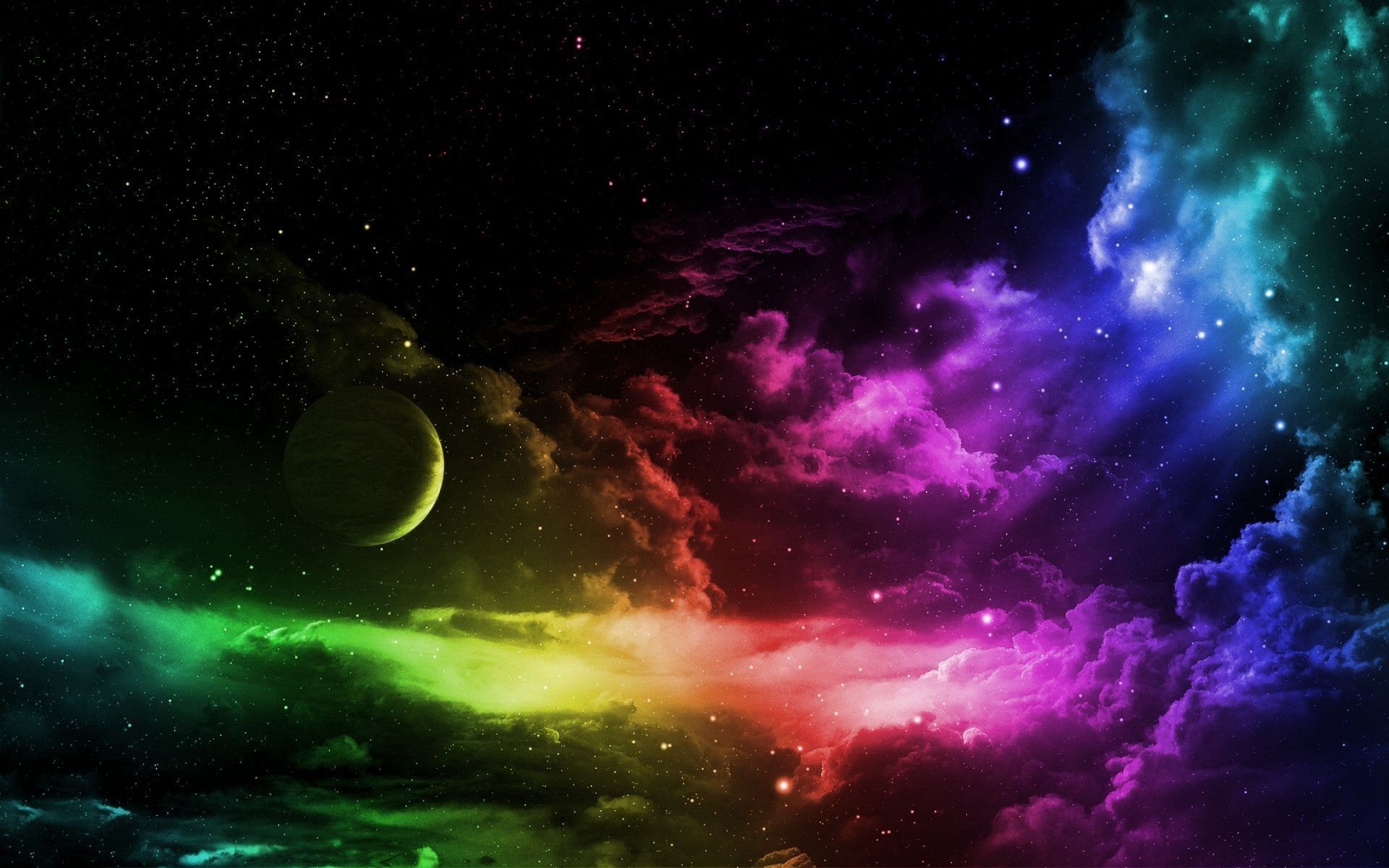 Wallpapers For > Trippy Outer Space Backgrounds 
 Data - Imagenes Con Colores De Arcoiris - HD Wallpaper 
