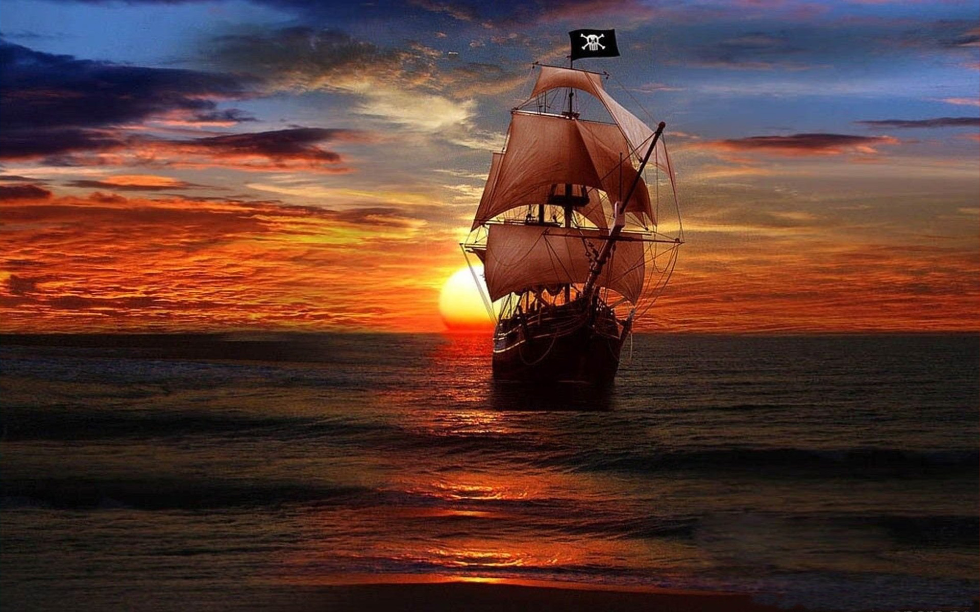 Pirates Ship Paint - HD Wallpaper 