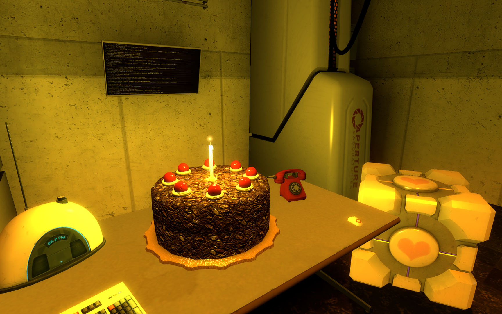 Birthday Cake For The Cube - Cake Is A Lie Cake - HD Wallpaper 