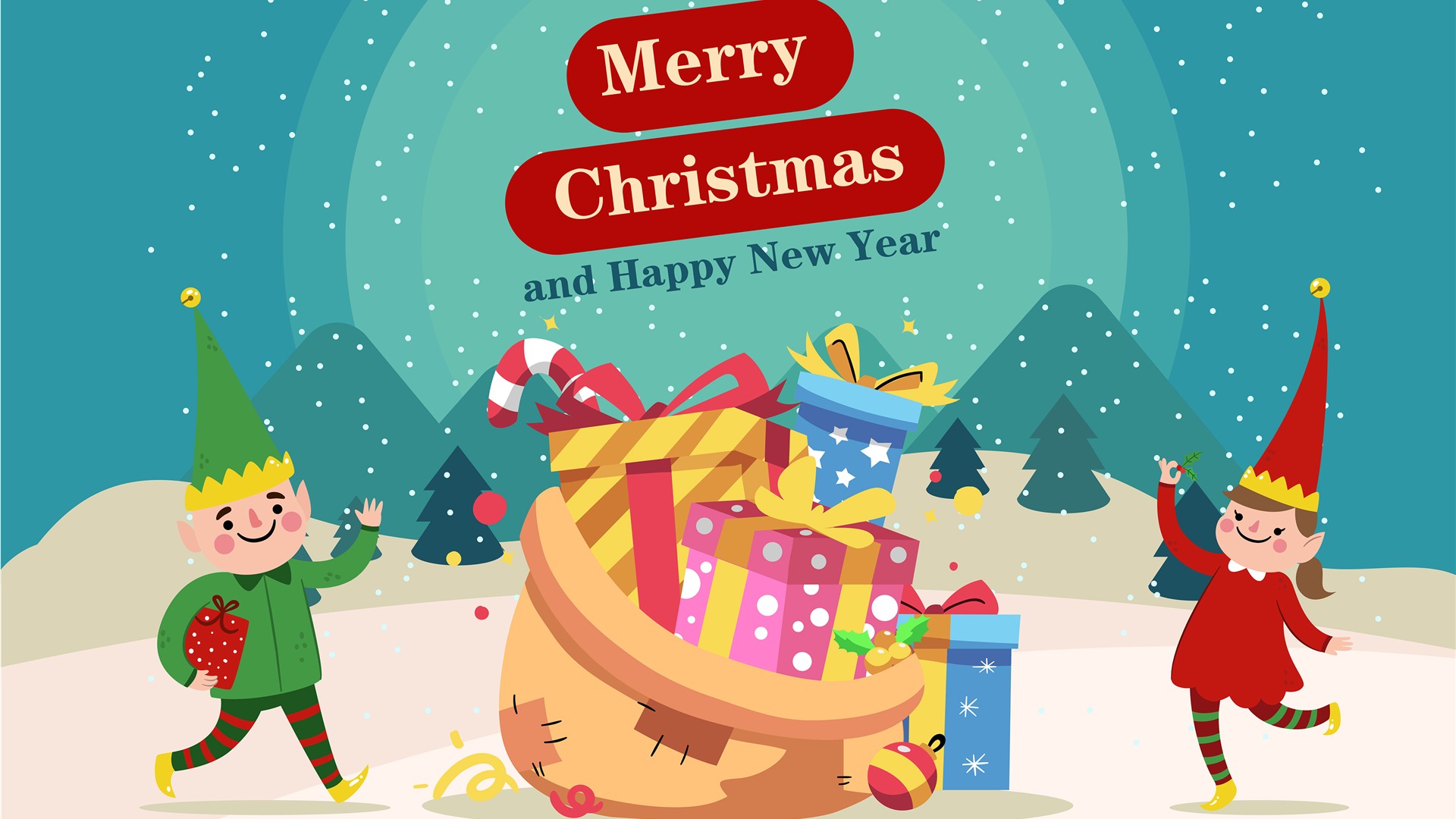 Happy New Year Merry Christmas Holiday Gift Wallpaper - Christmas Day - HD Wallpaper 