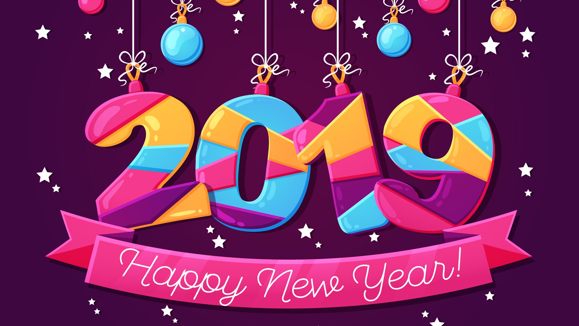 2019 Happy New Year Hd Pink Image - 2019 Happy New Year Hd - HD Wallpaper 
