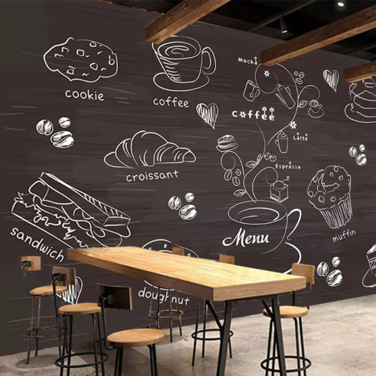 3d Stereo Bread Cake Wallpaper Dessert Ice Cream Coffee - Muziek Behang - HD Wallpaper 
