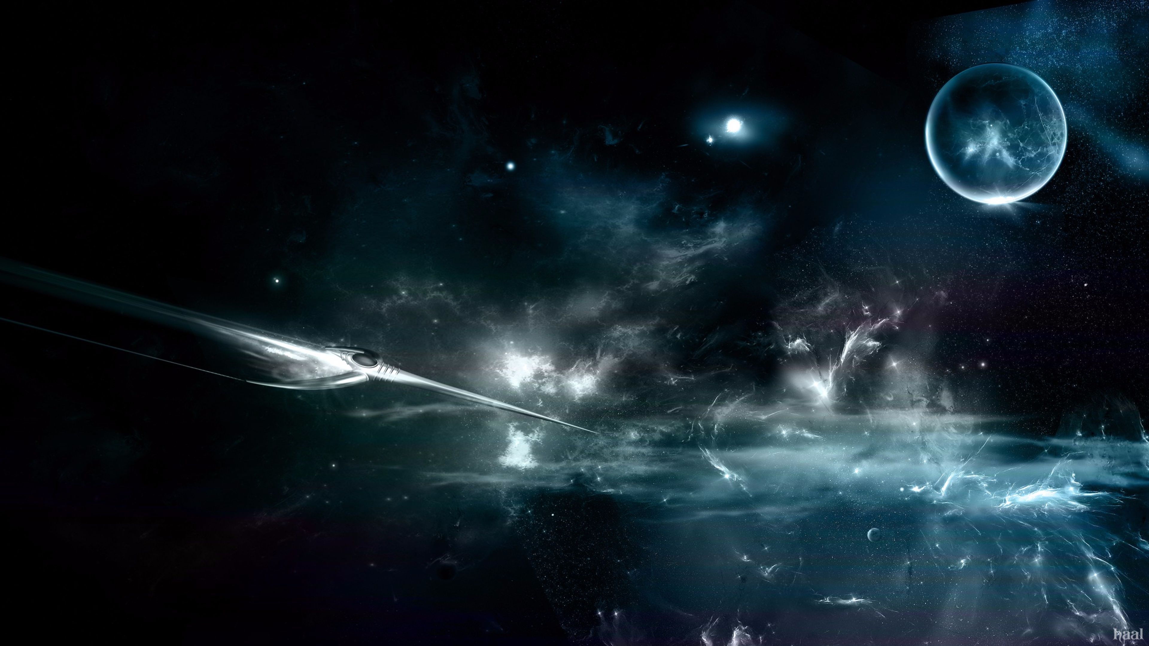Space Art Background 4k - HD Wallpaper 