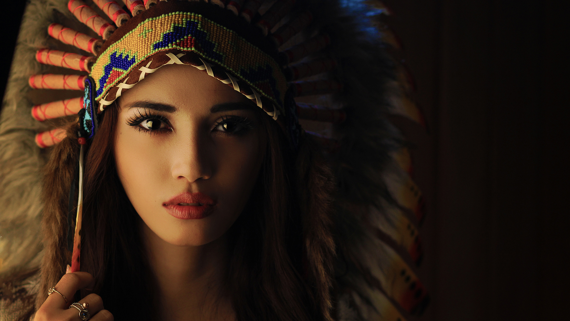 Beautiful Red Indian Girl - HD Wallpaper 