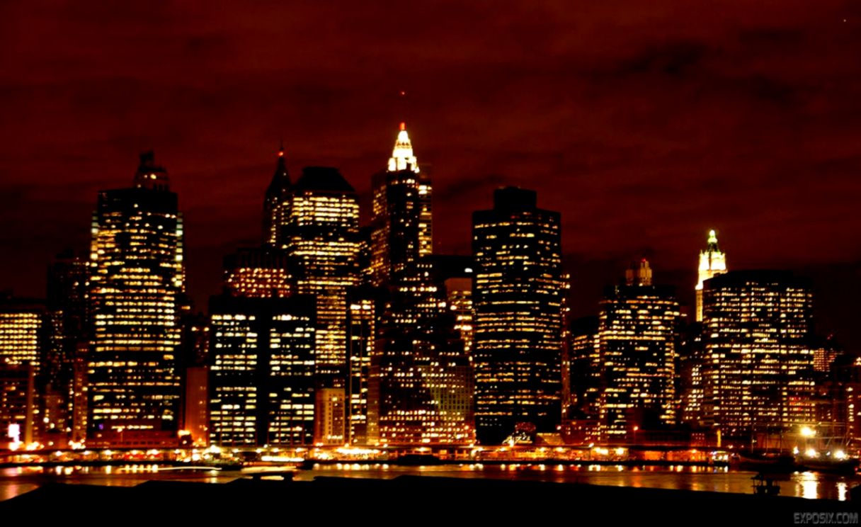 York City Lights New York City Skyline At Night Wallpaper - New York City Lights - HD Wallpaper 