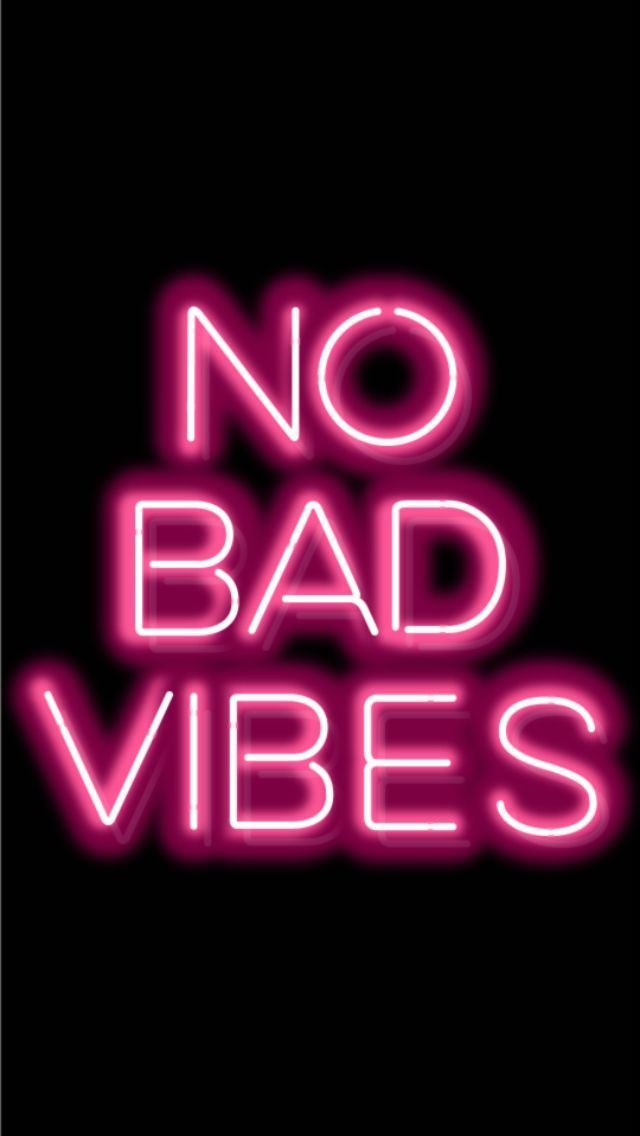 Pink, Vibes, And Wallpaper Image - No Bad Vibes Neon - HD Wallpaper 