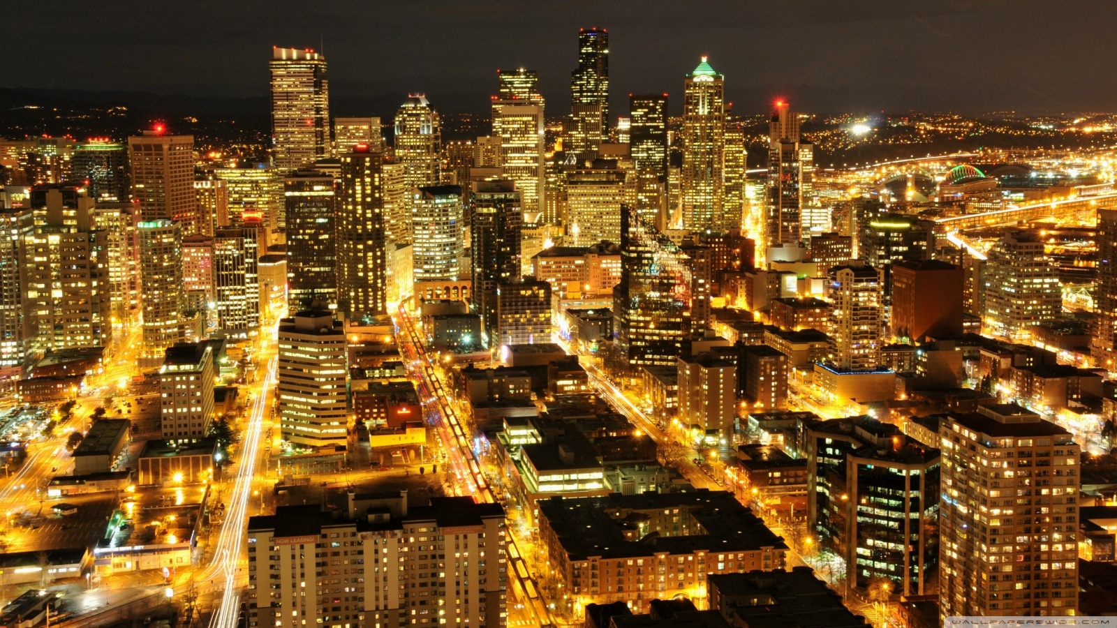 City Lights - Seattle - HD Wallpaper 