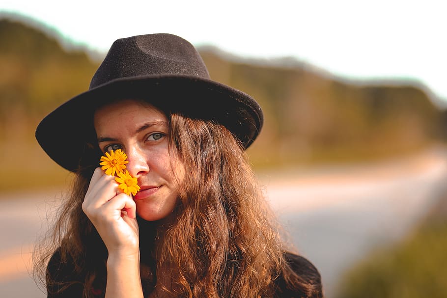 Canon, 6d, 8mm, Chapeu, Flor, Mulher, Woman, Garota, - Orang - HD Wallpaper 