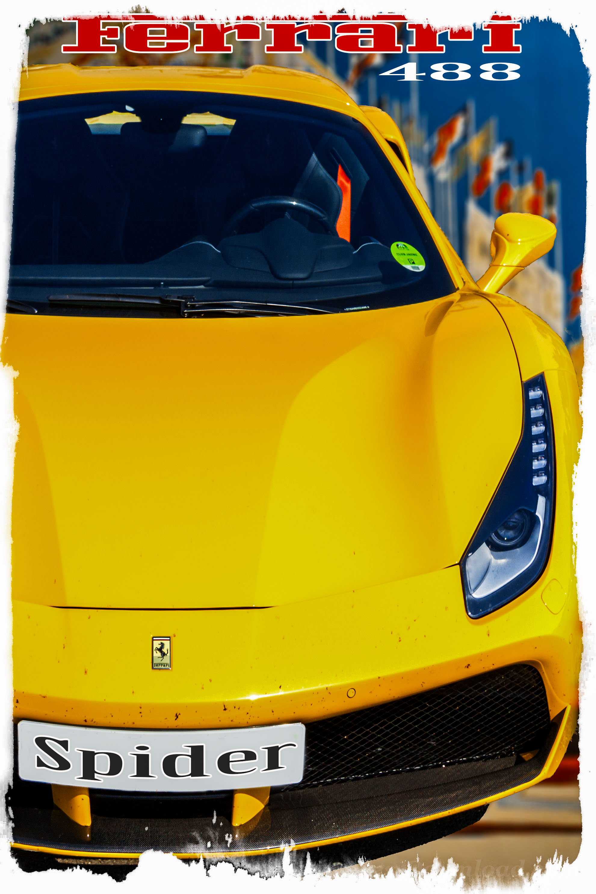 Yellow Ferrari 488 Spider Wallpaper - Iphone Car Yellow - HD Wallpaper 