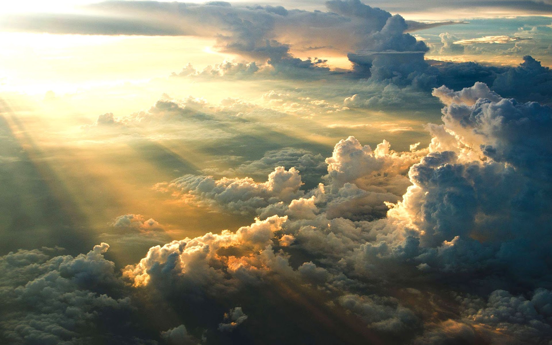 Baixe Grátis Papel De Parede Da Natureza Nuvens Em - Sunset From Above The Clouds - HD Wallpaper 
