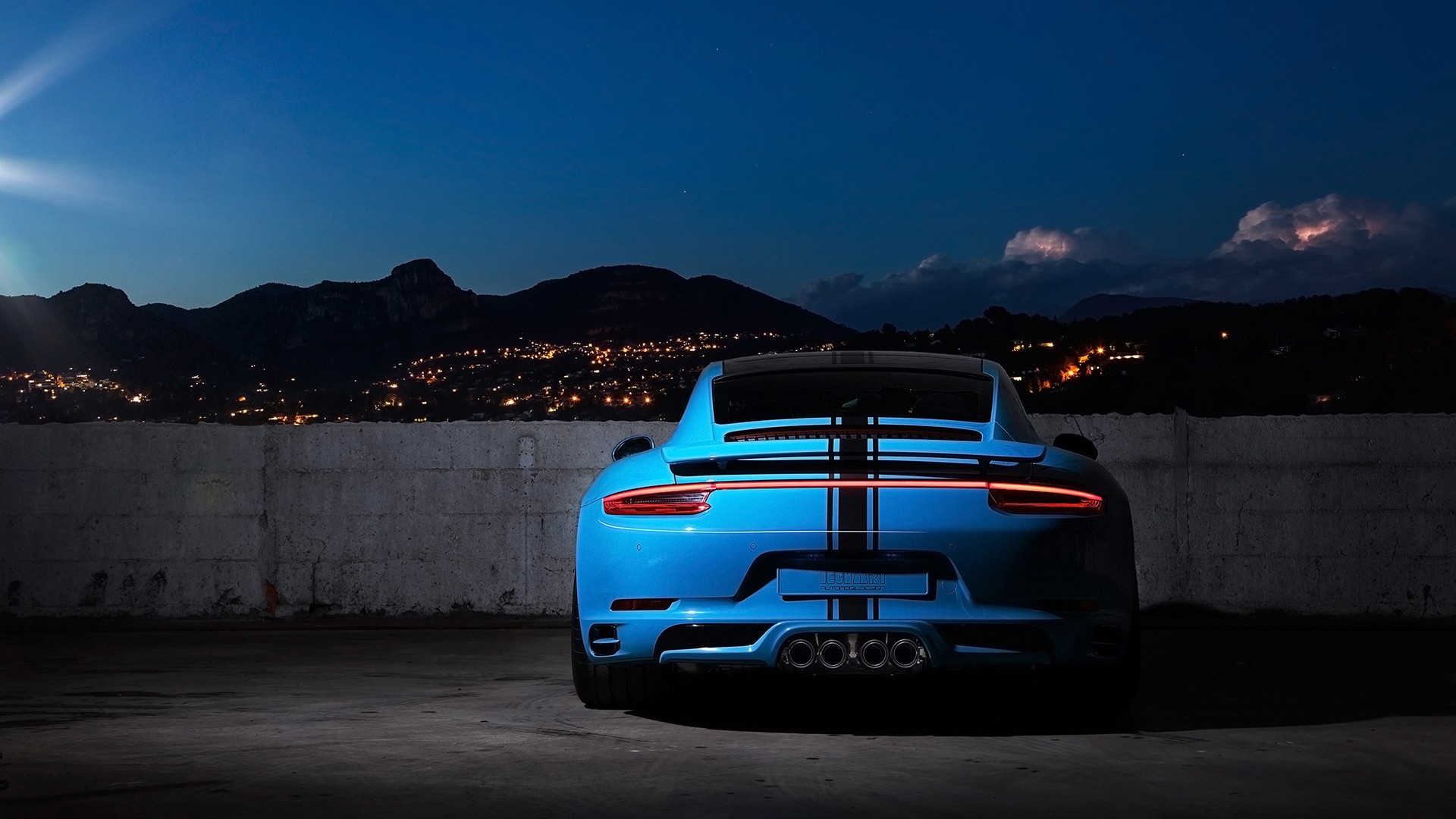 Porsche 991 Techart Blue - HD Wallpaper 