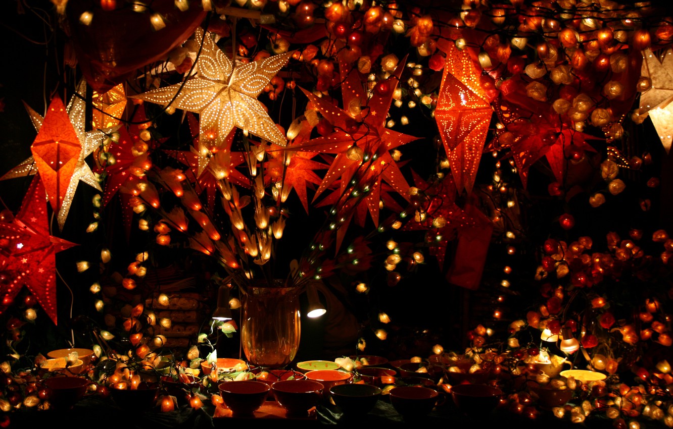 Photo Wallpaper Lights, Wallpaper, Christmas, Holidays, - Christmas Lights - HD Wallpaper 
