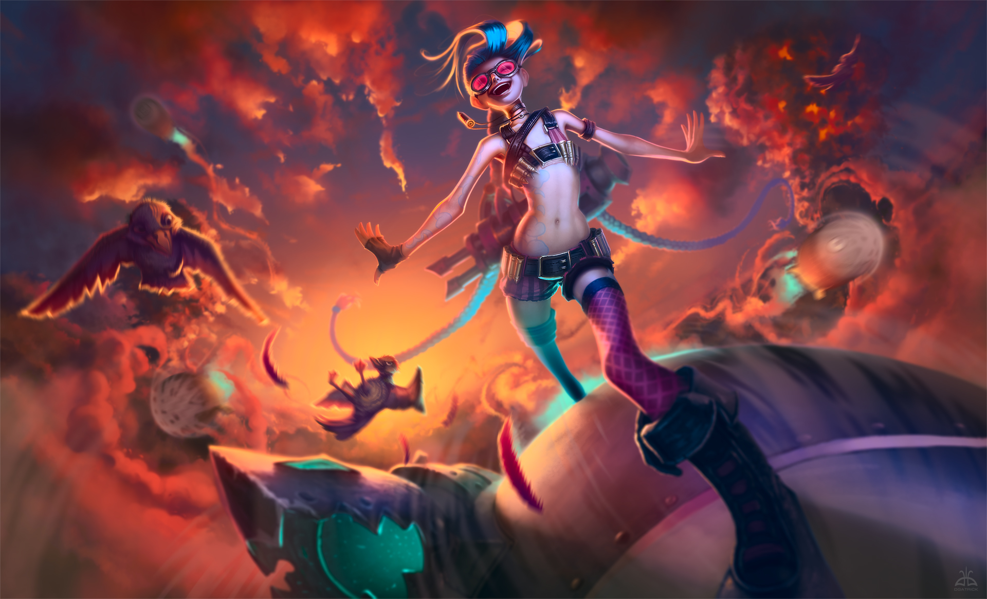 Jinx Wallpaper - Tahm Kench And Jinx - HD Wallpaper 
