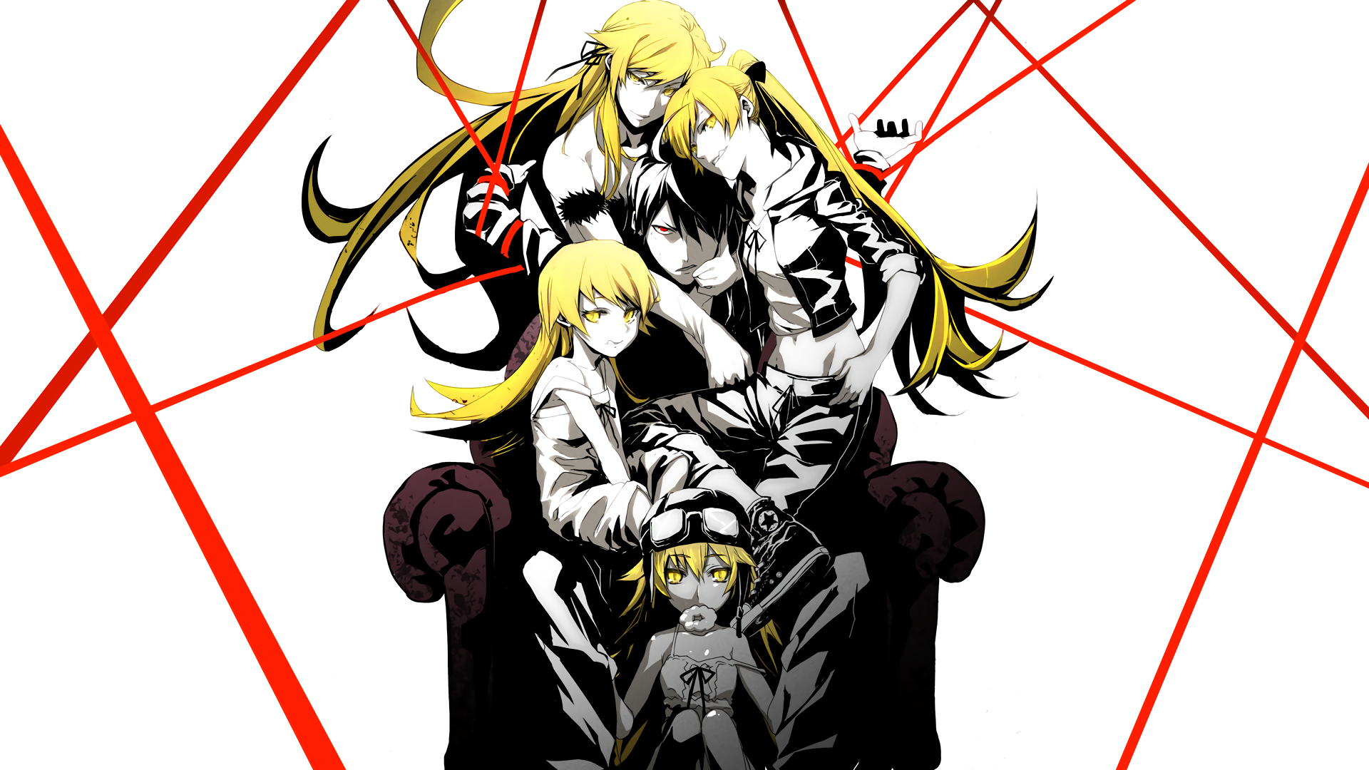 Monogatari Araragi X Shinobu - HD Wallpaper 