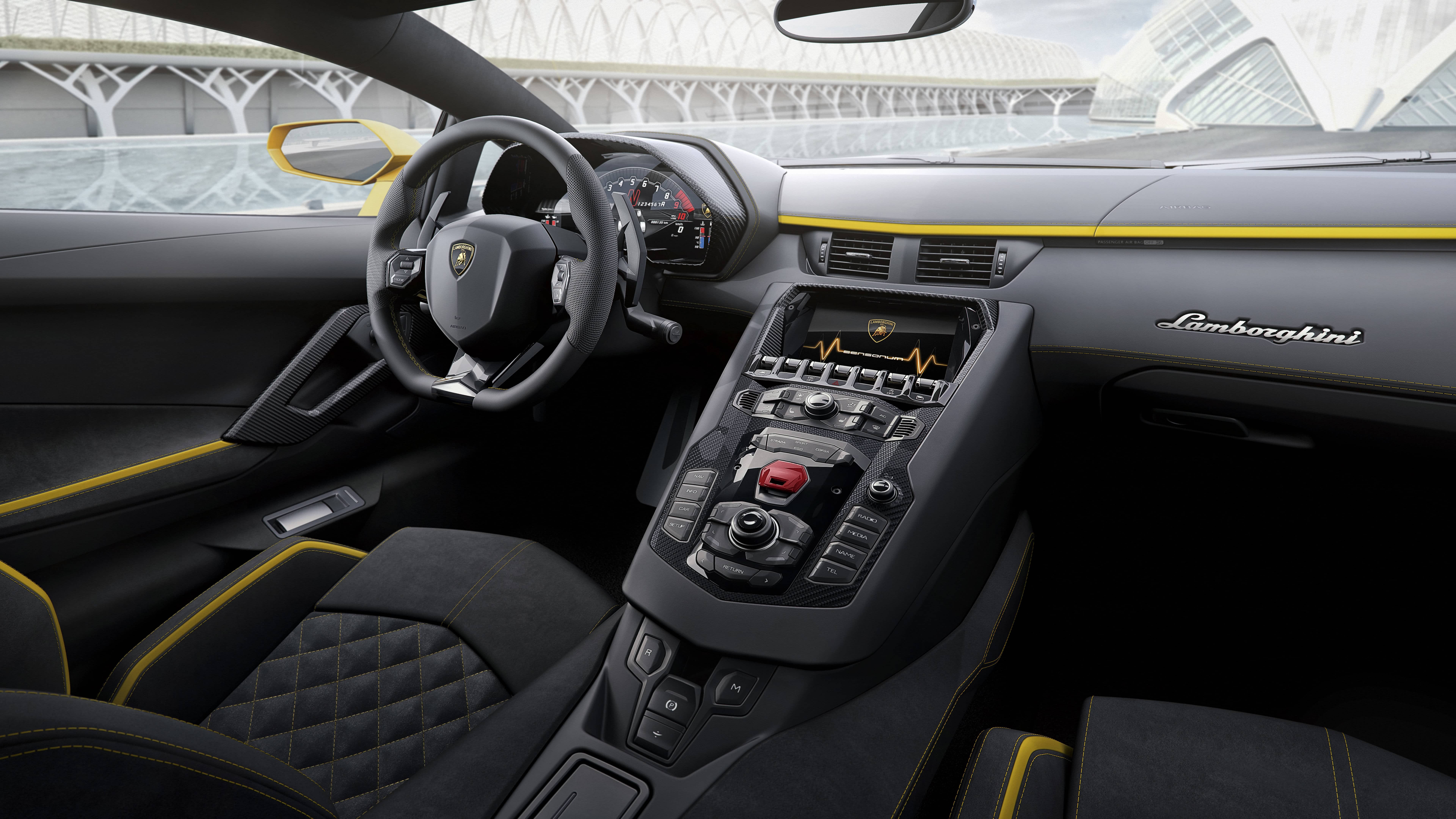 Lamborghini Aventador S 2017 Interior Uhd 8k Wallpaper - Lamborghini Aventador 2019 Inside - HD Wallpaper 