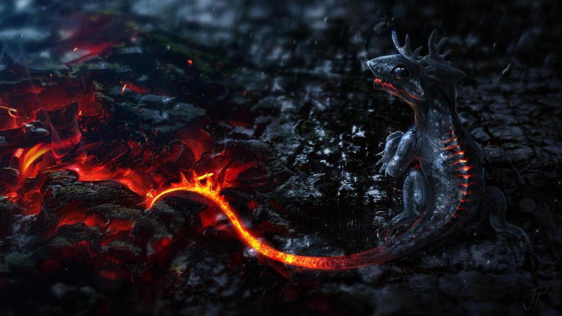 Baby Fire Dragon - HD Wallpaper 
