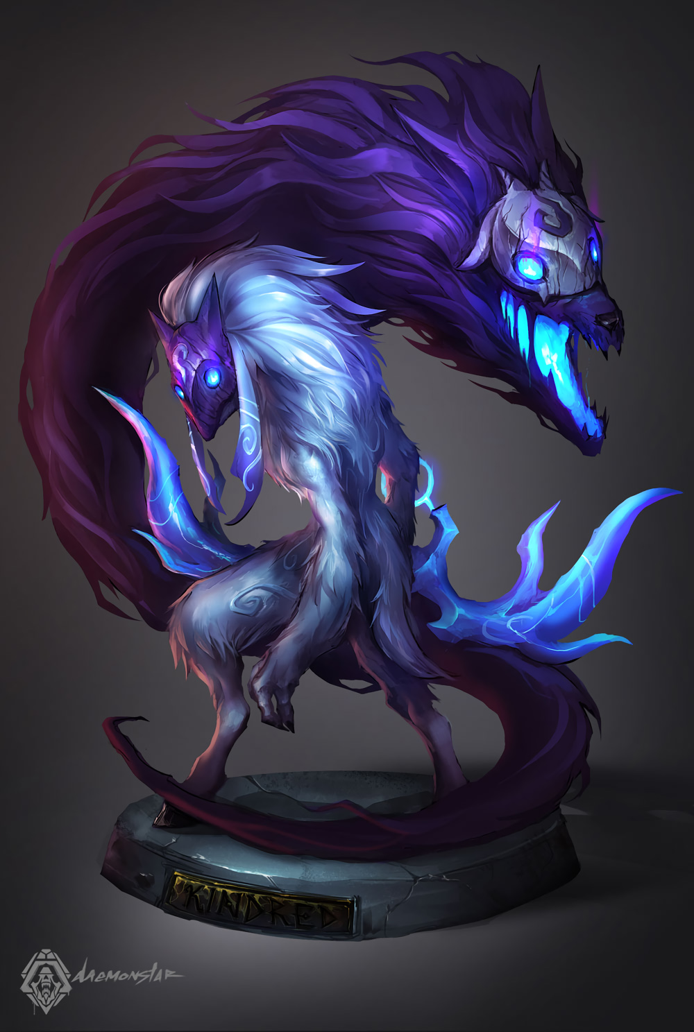 Kindred By Daemonstar Hd Wallpaper Fan Art Artwork - League Of Legends Kindred Art - HD Wallpaper 