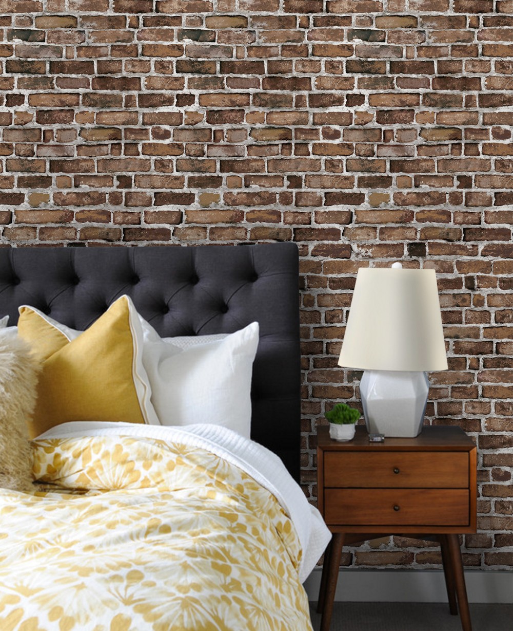 Brown Brick Peel And Stick - HD Wallpaper 