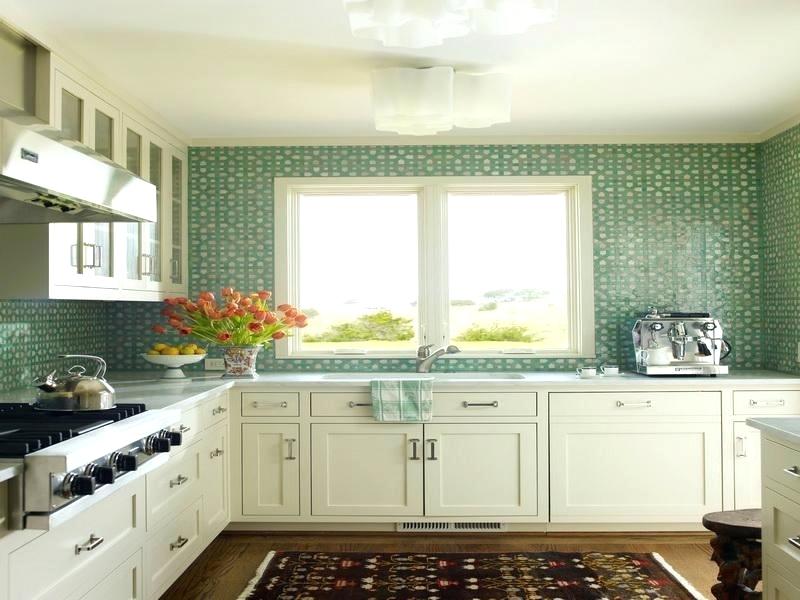 Kitchen Backsplash Wallpaper Modern Blue Wallpaper - Kitchen Wall Tiles Green - HD Wallpaper 