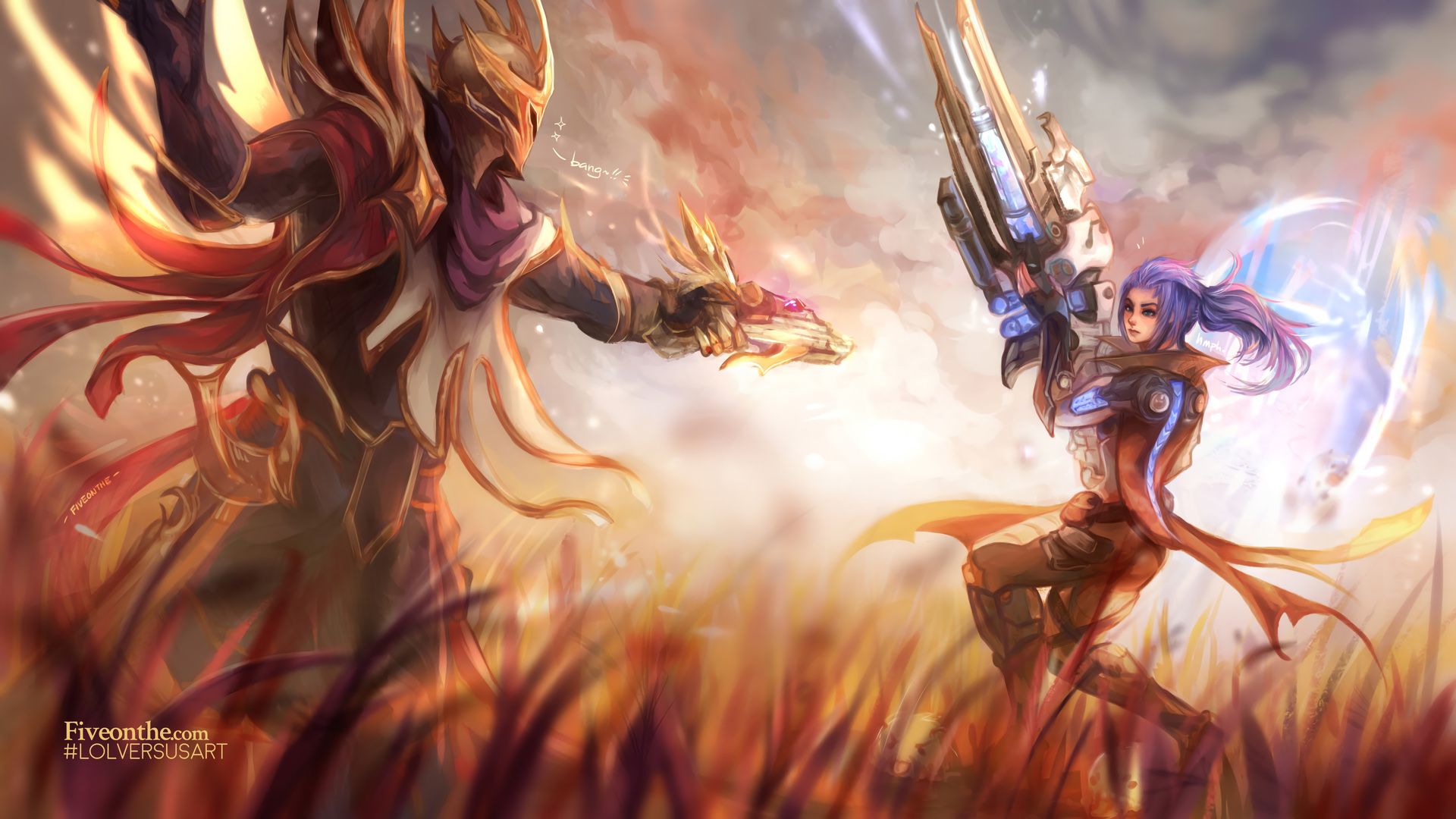 Skt T1 Jhin Vs Pulsefire Caitlyn By Fiveonthe Hd Wallpaper - Skt T1 Jhin Fan Art - HD Wallpaper 