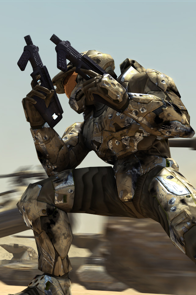 Master Chief Iphone 4s Wallpaper - Master Chief Dual Wield - HD Wallpaper 
