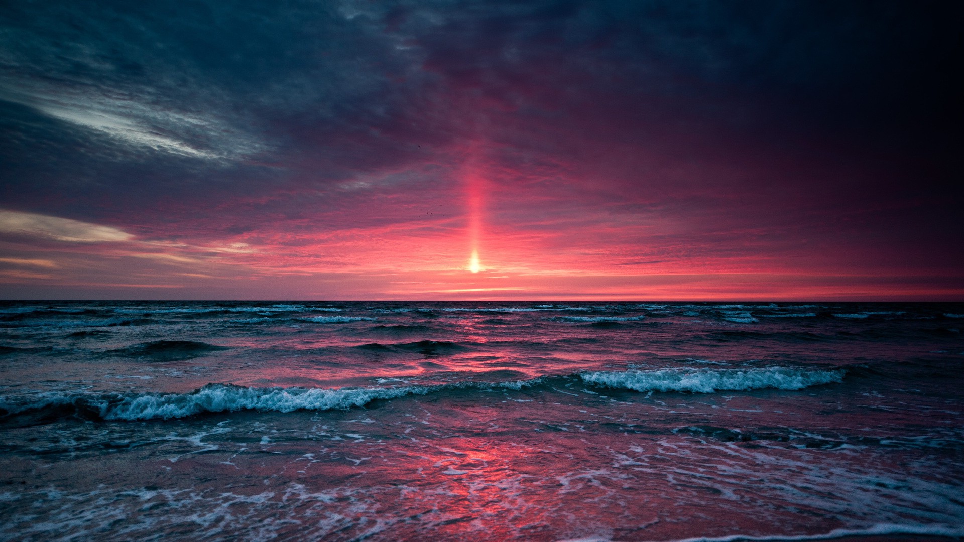 Sea Sunset Wallpaper Hd - HD Wallpaper 