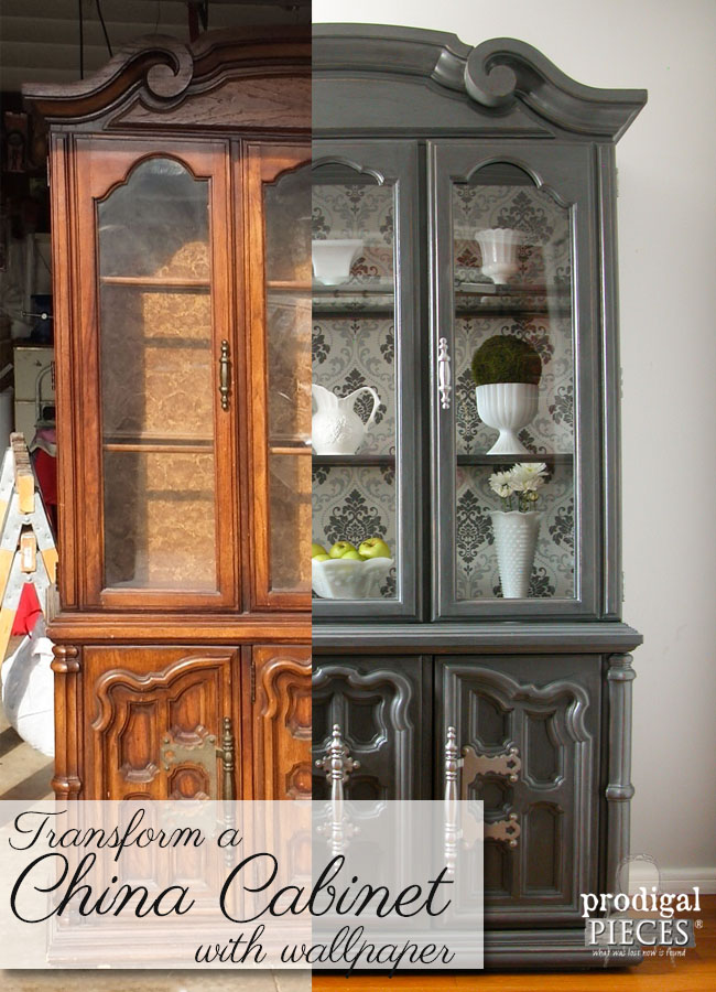 Transform And Outdated China Cabinet With Wallpaper - Outdated China Cabinet - HD Wallpaper 