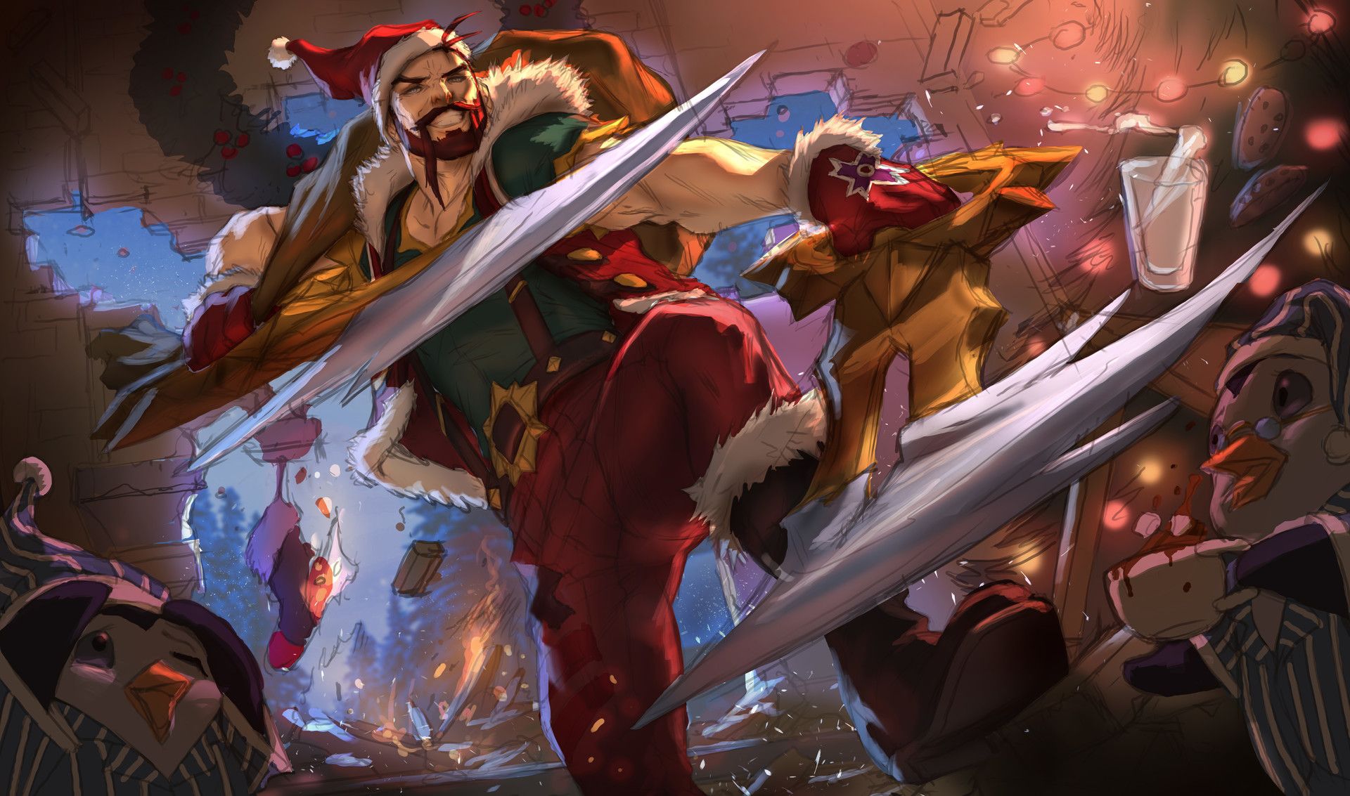 Santa Draven Splash Art - HD Wallpaper 