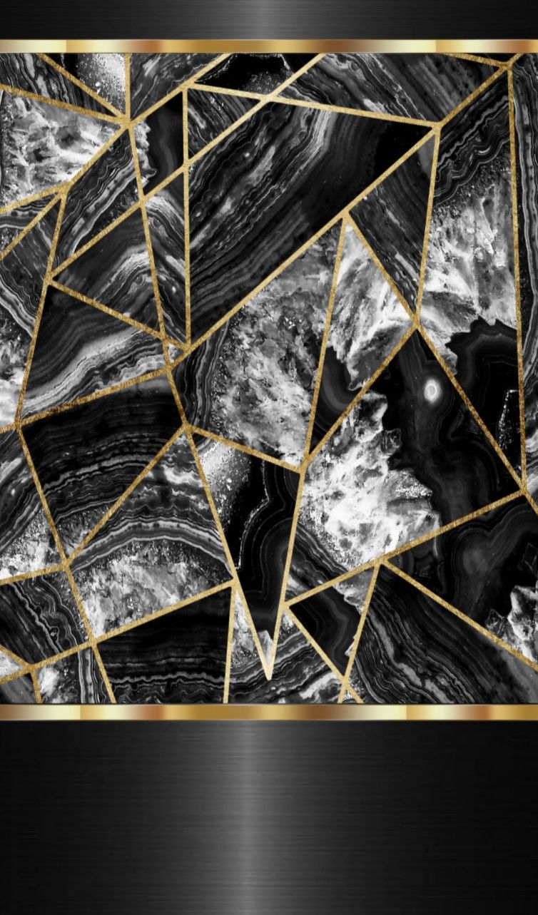 Black White And Gold Marble - HD Wallpaper 