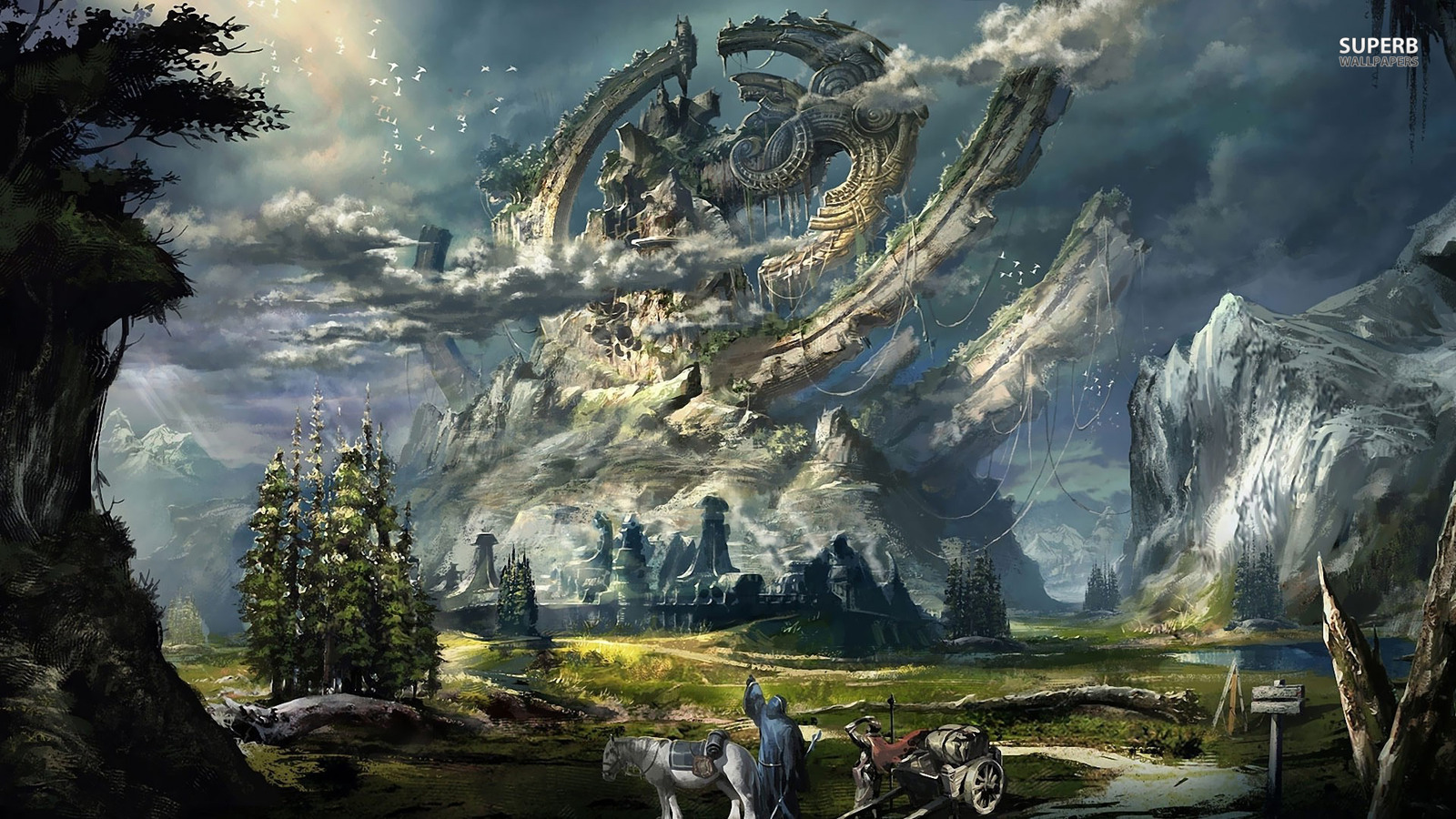 Land Of Adventure Fantasy Art Wallpaper Hd 1600x900 Wallpaper teahub.io