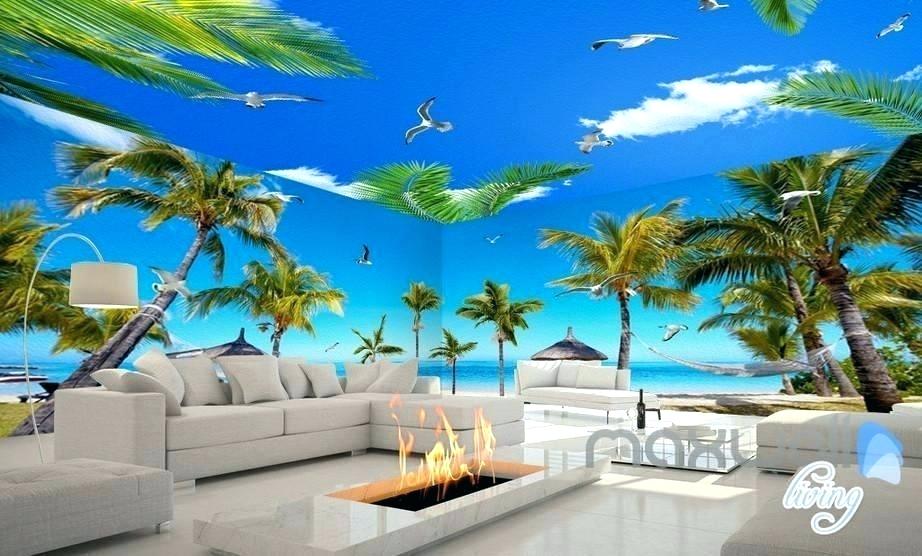 Wallpaper Murals Beach Wall Mural In Bathroom Amazon - Palm Tree Wallpaper Home - HD Wallpaper 