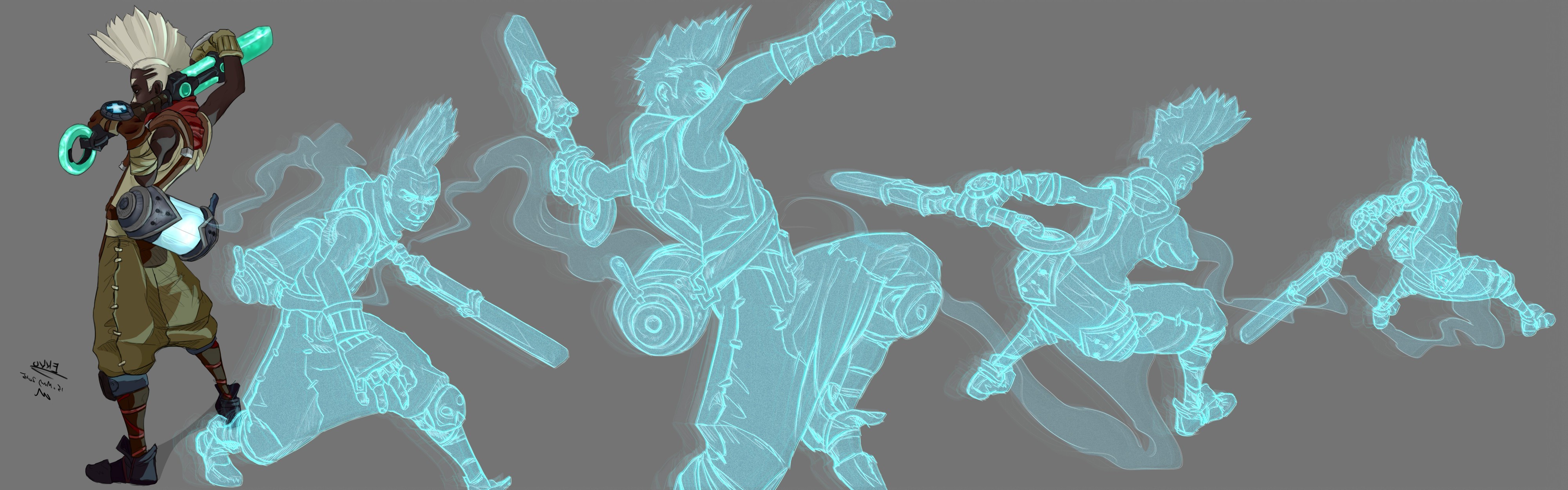 Dual Monitor Wallpaper Ekko - HD Wallpaper 