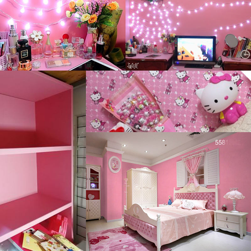 10m Self-adhesive Girl Pink Wallpaper Bedroom Warm - Quarto Listrado Colorido - HD Wallpaper 