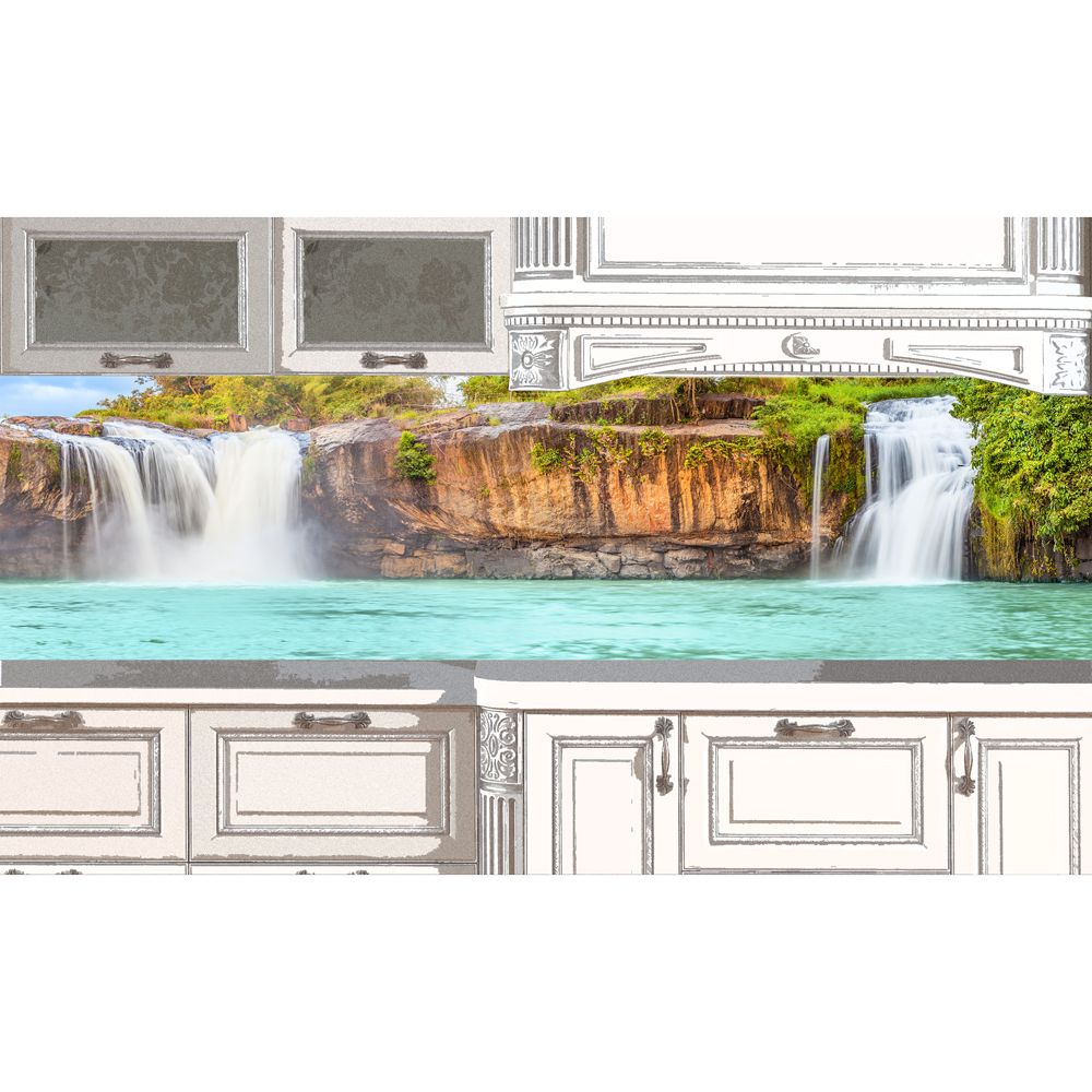 Kitchen Backsplash - Wallpaper - Waterfall - New York Backsplash Kitchen - HD Wallpaper 