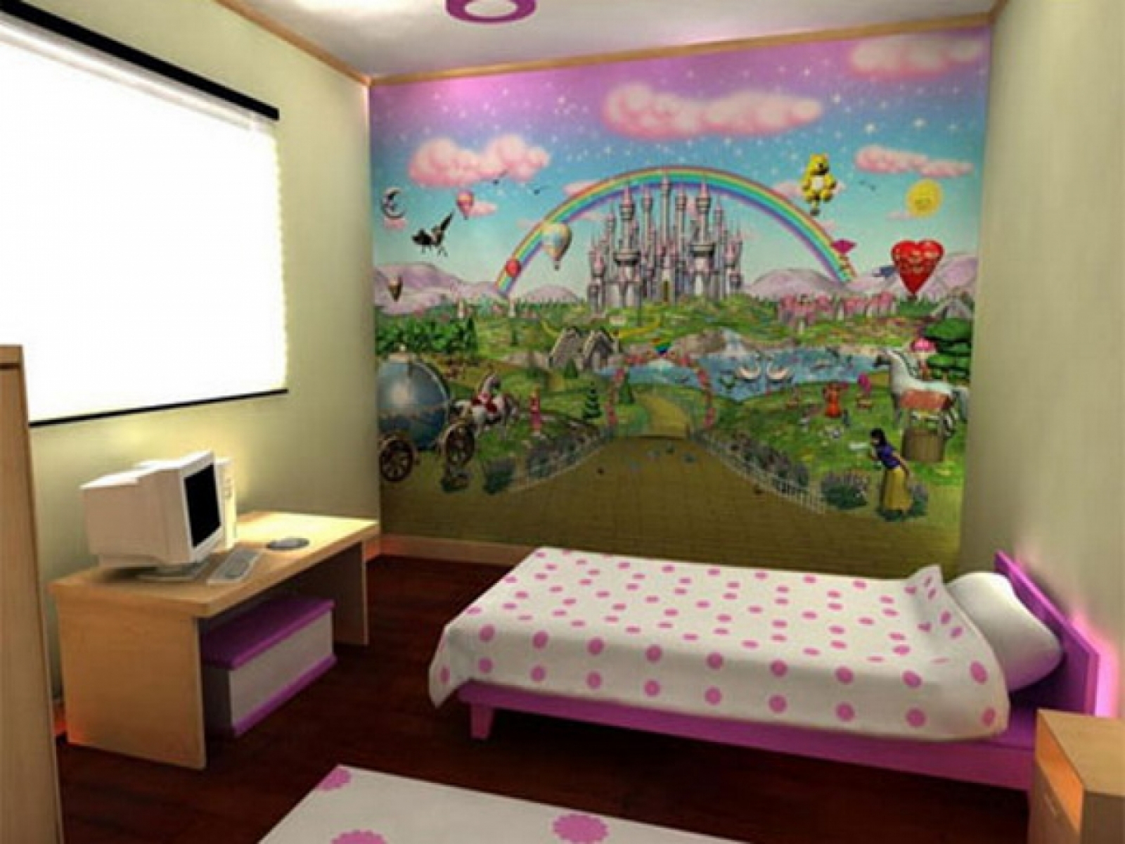 Girls Bedroom Wall Mural - HD Wallpaper 