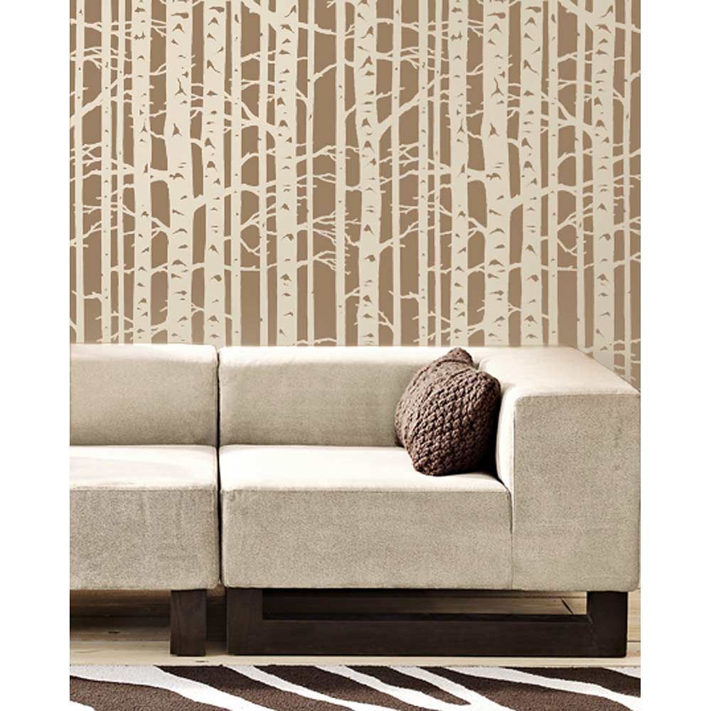 Cutting Edge Stencil Birch Tree - HD Wallpaper 